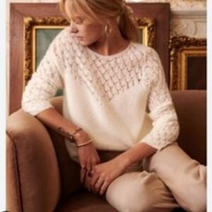 SÉZANE Hortense Kid Mohair Fancy Knit Jumper In Petale Pink Small EUC